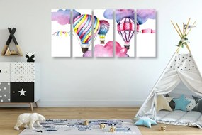 Quadri 5 pezzi – Palloncini nel vento