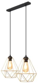 Lampadario a sospensione con filo KARO 2xE27/15W/230V oro/nero