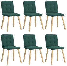Sedie Da Pranzo 6 Pz Verde Scuro İn Tessuto /