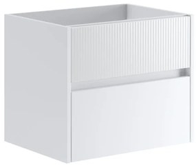 Mobile da bagno sotto lavabo Niwa bianco laccato opaco L 59.5 x H 50 x P 45.5 cm 2 cassetti, lavabo non incluso