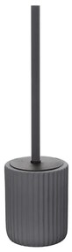 Scopino wc grigio in ceramica soft touch con setole nere Spring
