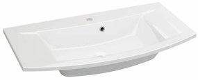 Lavabo a incasso rettangolare L 91 x H 2 cm in resina bianco