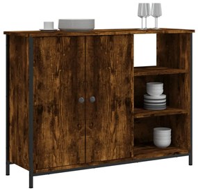 Credenza rovere fumo 100x33x75 cm in legno multistrato