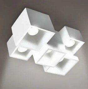 Applique da Soffitto in Gesso Pitturabile H150mm 5xGU10