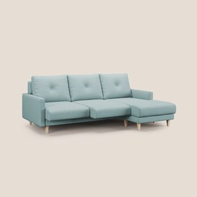 Matisse Divano angolare con sedute scorrevoli in tessuto morbido smacchiabile T17 verde acqua