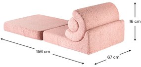 Poltrona per bambini rosa con rivestimento in bouclé Flipster – Wigiwama