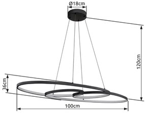 Globo 67177-40 - Lampadario LED SPIRA 39W 230V 2700/4000/6500K