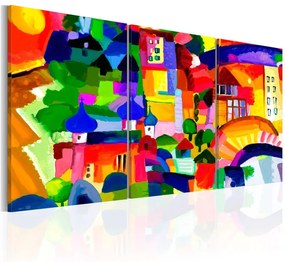 Quadro Colourful Town  Colore colorful, Dimensioni e Misure 60x30