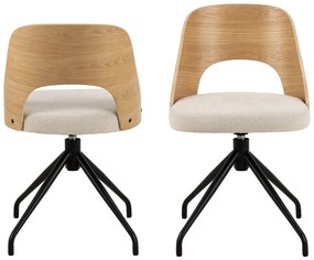 Sedia da pranzo beige/di colore naturale Lucy – Actona