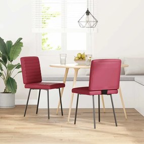 Sedie Da Pranzo 2 Pz Rosso Vino İn Similpelle /