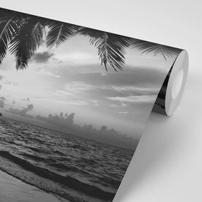 Carta da parati – Spiaggia caraibica in bianco e nero