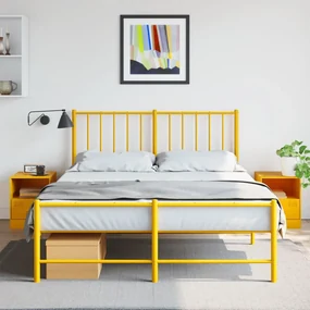Comodini 2 Pz Giallo Senape 34,5x39x44 Cm İn Acciaio /