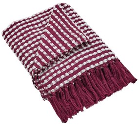 Coperta burgundy 125x150 cm Stab Stitch – Catherine Lansfield