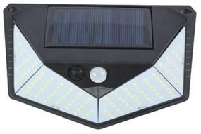 Applique 109 Led Nero con pannello solare IP44 Bianco freddo 6500K con sensore crepuscolare e di movimento Elbat