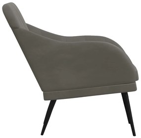 Poltrona grigio scuro 63x76x80 cm velluto