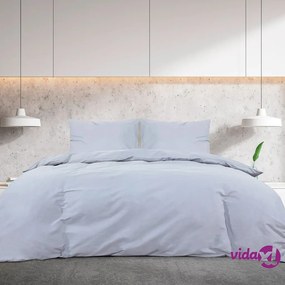 vidaXL Set Copripiumino Grigio 220x240 cm in Cotone