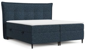 Letto boxspring blu scuro con contenitore 140x200 cm Sinai - Maison de Rêve