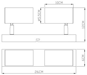 Globo 57911-2M - Faretto ROBBY 2xGU10/35W/230V nero/ottone