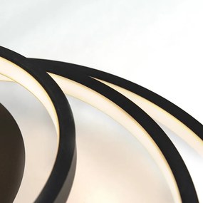 Plafoniera moderna nera con LED e dimmer - Rondas