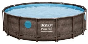 Piscina rattan con oblò rotonda ø 488x122 cm con pompa a cartucce Bestway 56725