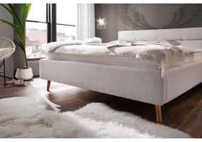 Letto matrimoniale imbottito grigio chiaro con vano contenitore con griglia 160x200 cm Lotte - Meise Möbel