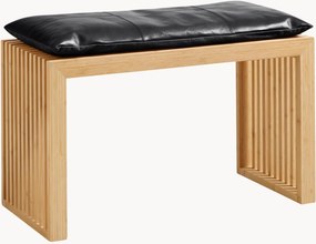 Panca in legno di mogano con cuscino in pelle Rib