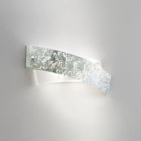 Camilla a/m - applique in metallo e vetro foglia argento 4 luci e14