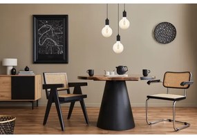 Lampadario a sospensione con filo MIROS 3xE27/60W/230V arrotondato nero