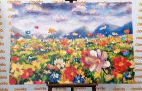Stampa su tela – Pittura a olio di fiori selvatici