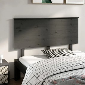 Testiera Per Letto Grigia 144x6x82,5cm Legno Massello Di Pino /