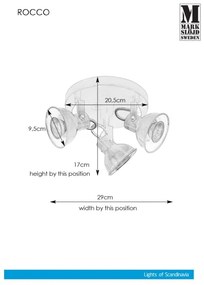 Markslöjd 107852 - Luce Spot ROCCO 3xGU10/7W/230V