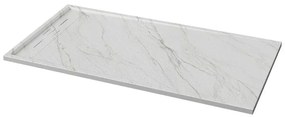 Piatto doccia 80x120 effetto marmo in resina riducibile con canalina Argo