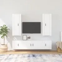 Set di Mobili Porta TV 5 pz Bianco in Legno Multistrato 3188830