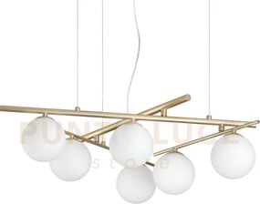 Atlas sospensione 6 luci attacco g9 colore oro in metallo e diffuso...