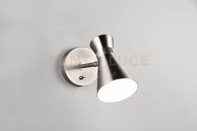 Enzo applique doppio cono metallo acciaio satinato h. 16,5cm 1 luce...