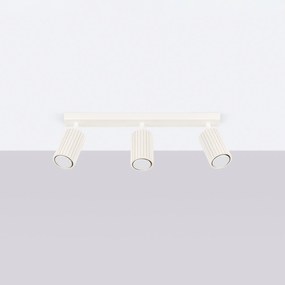 SOLLUX LIGHTING Faretto da soffitto in carbonio, beige, lunghezza 45 cm, alluminio, a 3 luci.