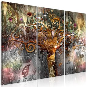 Quadro Golden Tree (3 Parts)  Colore colorful, Dimensioni e Misure 90x60