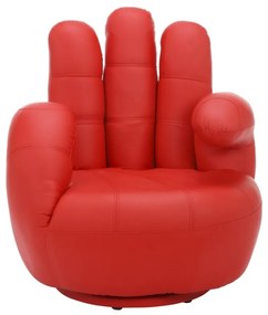Poltrona a forma di mano girevole in similpelle Rosso - CATCHY