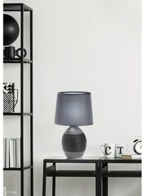 Lampada da tavolo grigio scuro con paralume in tessuto (altezza 35 cm) Ambon - Candellux Lighting