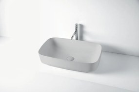 Lavabo da appoggio Arredo KERASAN rettangolare in ceramica L 60 x H 15 x P 38 cm grigio piletta non inclusa