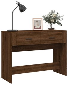 Tavolino consolle rovere marrone 100x39x75 cm legno multistrato