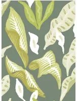 Élitis Carta da parati Fleur de Lune - Grün/ Beige
