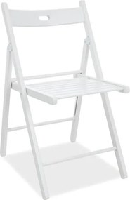 Sedia pieghevole in legno Smart II bianco - H 78 cm
