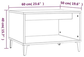 Tavolino da Salotto Rovere Marrone 60x50x40cm Legno Multistrato