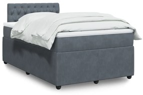 Giroletto A Molle Con Materasso Grigio Scuro 120x200 Cm Velluto /