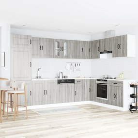 Armadio da cucina  &#039;kalmar&#039; con doppi lavelli grigio in legno ingegnerizzato