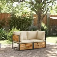 Set Divani da Giardino 2pz con Cuscini Legno Massello di Acacia 3214916