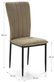 Set di sedie da pranzo kaki 4 pz Holly - Marckeric