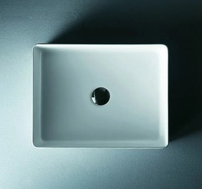 Lavabo bagno appoggio 47cm design moderno ceramica modello Litos-0003 - KAMALU