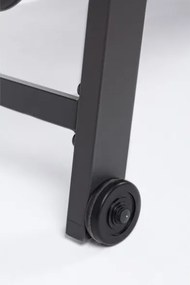 Lettino Prendisole Alto Reclinabile In Alluminio Con Ruote E Tessuto Imbottito Antracite